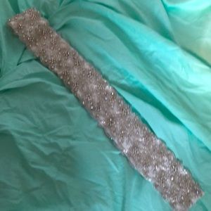 Hand sewn crystal belt